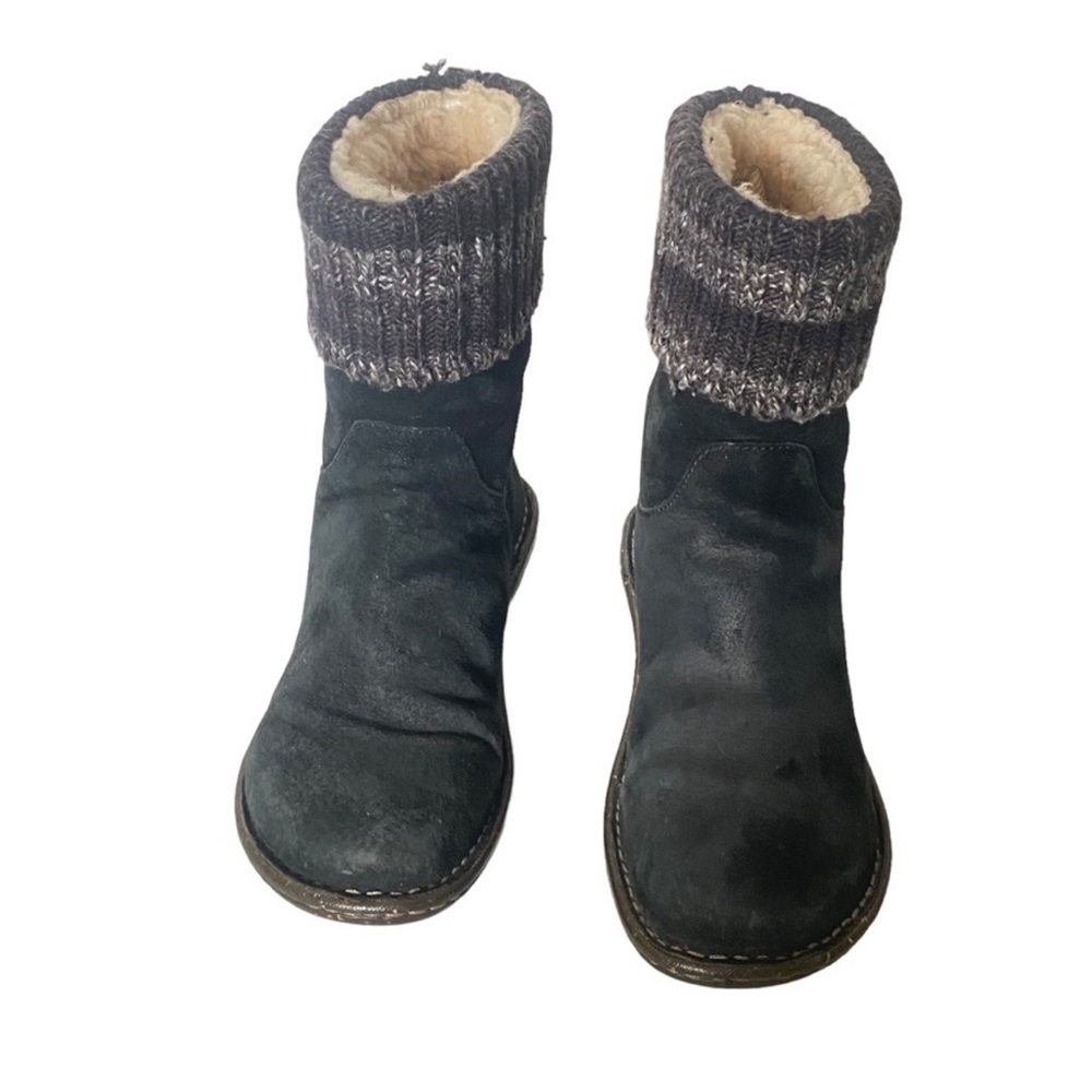 UGG black suede leather fur lined boots 7.5